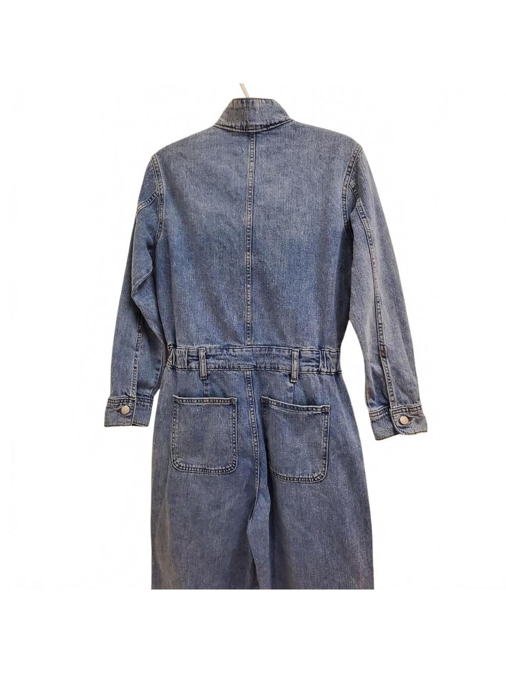 Universal Thread Denim Jumpsuit Boiler Suit Women's Size 4R Blue Button Front - Picture 8 of 8